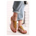 Žlto-hnedé kožené sandále 5-28102