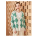 LC Waikiki V-Neck Patterned Long Sleeve Women's Knitwear Cardigan