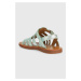 Detské kožené sandále Pom D'api tyrkysová farba