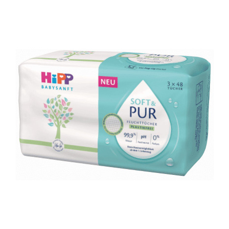 HIPP Babysanft soft & pur čistiace vlhčené obrúsky 3 x 48 ks