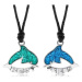 Dva šnúrkové náhrdelníky, zelený a modrý delfín, glazúra, BEST FRIEND