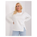 Ecru plus size blouse with slit