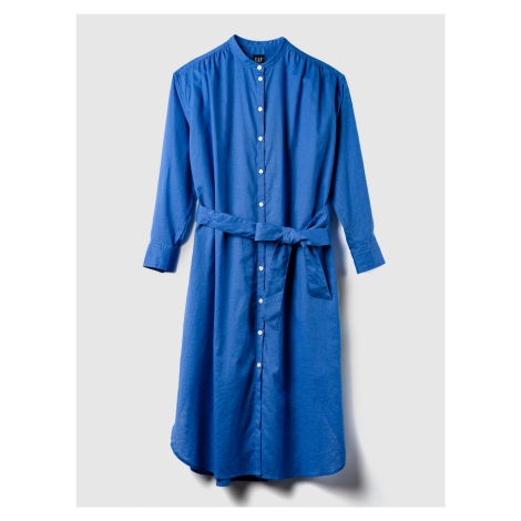 Modré dámske košeľové midi šaty GAP