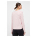 Bavlnené tričko s dlhým rukávom Dkny ružová farba, DP3T9061