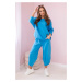 Cotton sweatshirt and trouser set turquoise