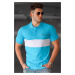 Madmext Blue Polo Collar Men's T-Shirt 4973