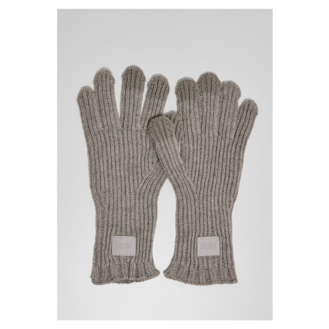 Smart gloves made of a knitted heather grey wool blend Urban Classics