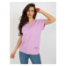 Light purple basic blouse with round neckline