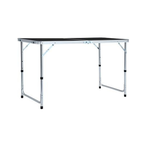 Skladací kempingový stôl sivý hliník 120 × 60 cm