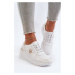 Women's leather wedge sneakers white D&A