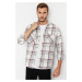 Trendyol Claret Red Regular Fit Double Pocket Winter Lumberjack Checkered Shirt