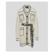 Sveter Karl Lagerfeld Branded Belted Cardigan White/Black