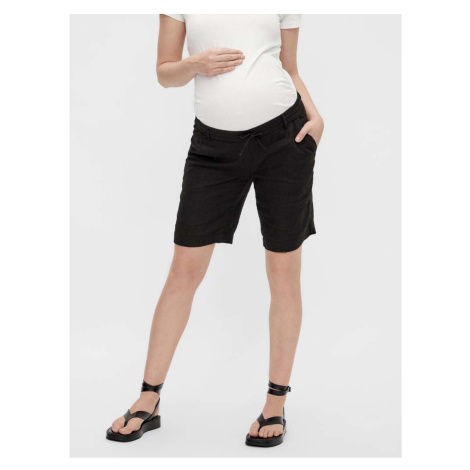 Black Maternity Shorts with Linen Mama.licious Beach - Women Mama Licious
