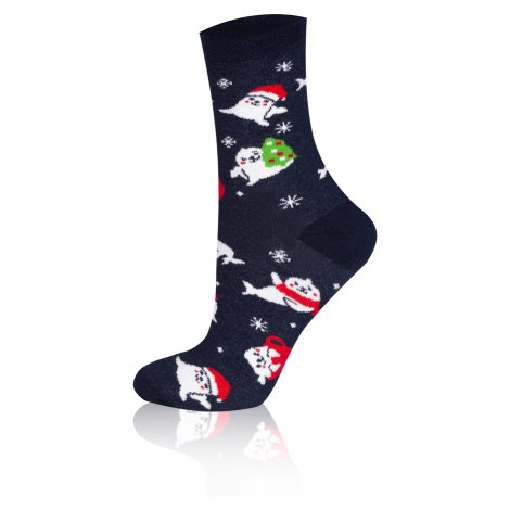 FOKI Long Socks - Navy Blue/White/Red Italian Fashion