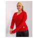 Red plus size blouse with long sleeves