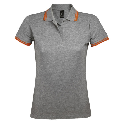 SOĽS Pasadena Women Damské polo tričko SL00578 Melange grey / Orange