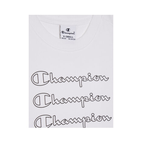 Champion Tričko Repeat Script Logo 404313 Biela Custom Fit