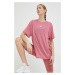Tehotenské tréningové tričko adidas Performance Training Essentials ružová farba