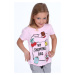 Girls' T-shirt with patches in light pink
