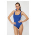 Trendyol Sax Decollete Regular Swimsuit