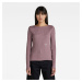 G-STAR Tričko - Slim rib boatneck l\s wmn fialové