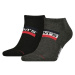 Levi's&reg; LOW CUT LOGO 2P Unisexové ponožky, čierna, veľkosť