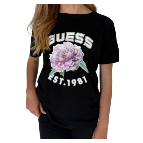 Dámske tričko GUESS V4YI15 PEONY čierne