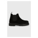 Semišové topánky chelsea Tommy Jeans TJM CHELSEA HIGH BOOT pánske, čierna farba, EM0EM01205