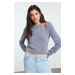 Trendyol Purple Crew Neck Gradient Bolero Knitwear Sweater