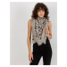 Women's scarf with print - gray