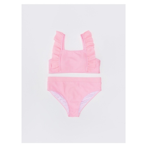 LC Waikiki Lcw Kids pruhované bikiny s volánikmi pre dievčatá