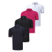 QUADRUPLE SET T8586 DEWBERRY MEN'S T-SHIRT-BLACK-WHITE-NAVY-FUCHSIA