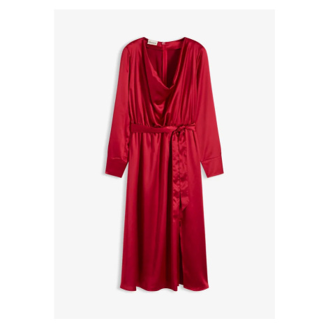 Midi šaty z lesklého saténu bonprix