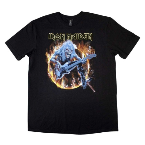 Iron Maiden Tričko Fear Live Flames Unisex Black