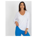 White women's basic blouse with oversize cut