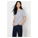 Trendyol Grey Melange Premium Basic Crew Neck Knitted T-Shirt