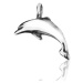 Strieborný prívesok 925 - lesklý delfín s patinou
