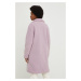 Kabát Answear Lab dámsky, fialová farba, prechodný, dvojradový