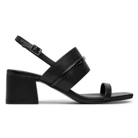 Calvin Klein Sandále Heel Sandal 45 Met Bar Lth HW0HW02056 Čierna