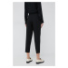 Nohavice Sisley dámske, čierna farba, priliehavé, vysoký pás