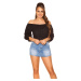 Trendy Off Shoulder Longsleeve with Lacing white