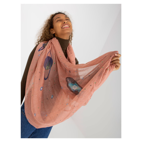 Light pink women's scarf with print