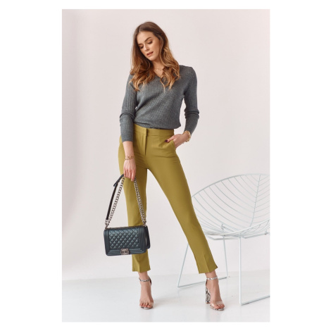 Elegant trousers with olive trim FASARDI