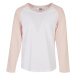 Girls' contrasting raglan long sleeves white/pink