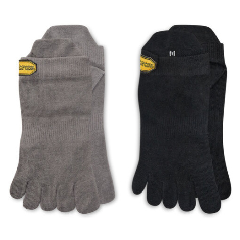 Vibram Fivefingers Súprava 2 párov krátkych ponožiek unisex Pack Sock S15N23P Čierna