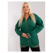 TMAVOZELENÁ MIKINA NA ZIPS S KAPUCŇOU -RV-BL-8262.85-DARK GREEN