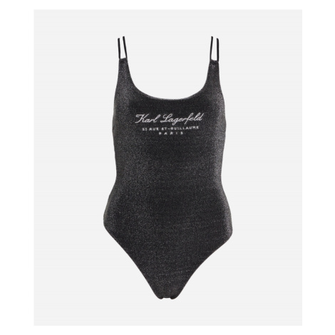 Plavky Karl Lagerfeld Hotel Karl Lurex Swimsuit Black