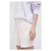 Bavlnené šortky New Balance ružová farba, jednofarebné, vysoký pás
