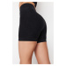 Trendyol Black Seamless/Seamless Textured Self-patterned Knitted Sports Shorts/Short Leggings