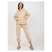 Women's tracksuit with inscription - beige